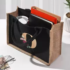Bolsa de lona preta de linho, Saco Commuter Interior impermeável, Saco de armazenamento de grande capacidade - Wolf Magazine