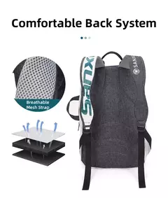 Mochila de remo de tênis dobrável para homens Squash Badminton Racket Bag Bolsa de transporte de raquetebol Sacos esportivos de grande capacidade - comprar online