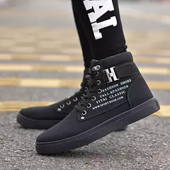 Sapato retrô de skate plataforma masculino, bota casual com renda, top alto, versão coreana, nova moda, outono, 2022 - comprar online