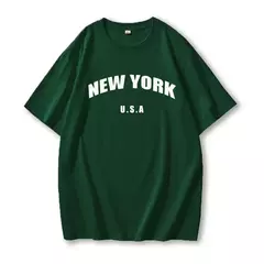 Blessyuki-Camisetas femininas estampadas com carta nova-iorquina, camisetas básicas com decote em O, streetwear retrô casual, tops harajuku para senhoras, plus size, verão - loja online
