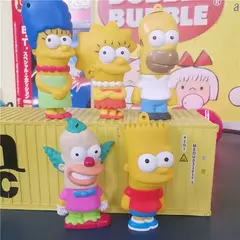 5-6cm simpsones anime estatueta kawaii homer marge bart lisa bonecas figura de ação bonito modelo brinquedos para menino menina crianças presente pingente