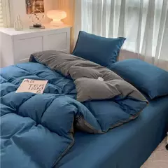 Conjunto de cama de tecido com escova de cor sólida, 2 lados, 4 peças, capa de edredom, fronha, lençol, colcha, único, queen, king size - comprar online