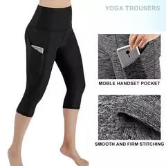Legging de cintura alta com bolsos para mulheres, moletom de corrida, calça esportiva de secagem rápida, calça de ioga treino, novo, 2024 - comprar online