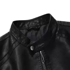 Falso PU couro moto jaqueta dos homens, casacos masculinos, outwear, preto, marca - comprar online