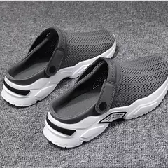 Sandálias de plataforma acolchoadas respiráveis masculinas, mulas de malha designer, chinelos de praia, tênis leves, 2021