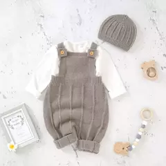Bebê meninos e meninas sem mangas macacão de malha, recém-nascido infantil Netural Strap macacões, conjuntos de criança, chapéus roupas, moda - comprar online