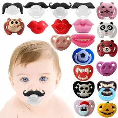 Chupeta ortodôntica de silicone do bebê, Chupeta engraçada do bigode do mamilo, Criança chupeta, Vermelho beijo lábios mordedor, Alimentação do bebê - comprar online