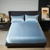 Elegante cetim equipado lençol, folha equipada, luxuoso Universal King e Queen Size, 35cm de altura, adiciona opção para sua decoração do quarto