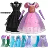 Crianças elsa ariel traje meninas quarta-feira dança disfarce crianças rapunzel vestido elegante barbi cosplay halloween fantasia 3-12t