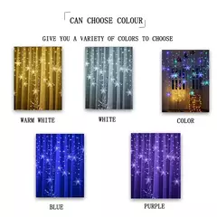 LED Fairy String Luzes De Natal, Floco De Neve Cortina, Guirlanda Impermeável, Festa De Feriado, Decoração De Natal, 3.5m, 2024