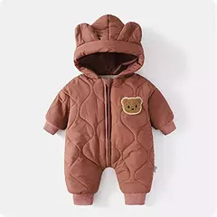 Macacão de urso dos desenhos animados do bebê, macacão infantil, outwear infantil, roupa grossa quente, forro de pele, inverno - Wolf Magazine