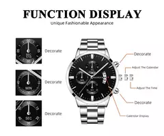 Relógio de pulso de quartzo para homens, calendário de luxo, relógios, relógio masculino, pulseira, moda - Wolf Magazine