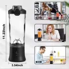 Grande capacidade portátil Juicer Cup, poderoso motor, rápido agitando misturador liquidificador, copo de mistura ao ar livre, 600ml, lâmina de 10 folhas, 4000mAh, novo - loja online