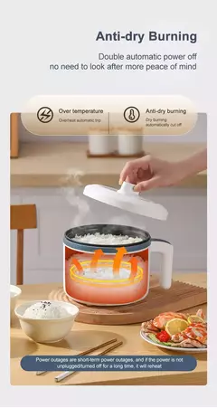 Imagem do Fogão de arroz elétrico para casa, camada simples e dupla, antiaderente, multicooker mecânico, panela vaporizada inteligente, 1,2 l, 220V