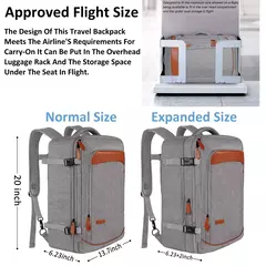 Mochila de Viagem Impermeável Multifuncional, Grande Capacidade, Bolsa para Computador de Negócios, 40L, 4 conjuntos - comprar online
