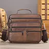 Bolsa de ombro de couro genuíno para homens Bolsa preta de couro, saco do mensageiro do escritório do negócio, saco crossbody masculino