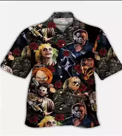 Camisas estampadas em 3D papagaio masculinas, camisas havaianas de praia, manga curta, moda casual, lapela de carreira - comprar online