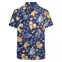 Imagem do Camiseta havaiana masculina de manga curta, estampa de ovelha 3D, roupas de praia soltas, camisas grandes, verão
