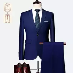 Terno casual de negócios masculino para casamentos, blazer genuíno, colete e calças, grande e alto, colete slim fit, calças de vestido, tamanho EUA na internet