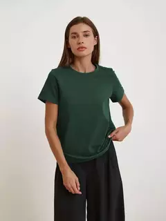 Bornladies-Camiseta solta de manga curta feminina, tops sólidos básicos, camisas de assentamento elegantes, 100% algodão, 230g/?, verão na internet