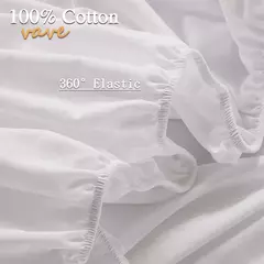 Imagem do 100% algodão cabido folha com faixas elásticas antiderrapante ajustável colchão cobre para único cama king queen duplo, 140/160/200cm