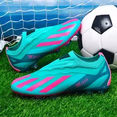 Botas de futebol respiráveis para homens, picos longos, chuteiras de futebol, esporte ao ar livre, treinamento, sapatos de futebol para meninos, jogo antiderrapante, confortável, novo - comprar online