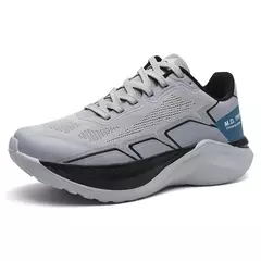 Tênis de corrida casual respirável com cadarço para homens, fundo grosso, amortecimento, tênis de malha confortável, verão
