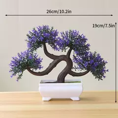 Árvore plástica artificial do bonsai para a decoração home, plantas envasadas, potenciômetro pequeno da simulação, arranjo da flor, ornamentos do jardim