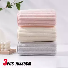 Toalhas de Algodão Espessado para Adultos e Crianças, Super Absorvente, Macio e Confortável, Conjunto de Toalha de Lavagem Facial, 3PCs