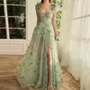 Vestido de renda linha A, alta qualidade, até o chão, trem de capela, boêmio, design real, tamanho grande, vestido de noite, estilo vintage, elegante