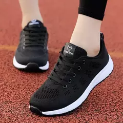 Sapatos de corrida leves e respiráveis para mulheres, calçados esportivos antiderrapantes, ao ar livre, macios, com cordões, moda, tênis - Wolf Magazine