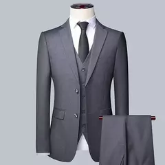 Alta qualidade (blazer + colete + calças) homens simples negócios elegante moda entrevista de trabalho cavalheiro terno fino 3 peças terno
