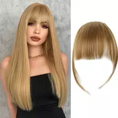 Franja sintética peruca peruca franja grampo de cabelo falso em extensões de franja de cabelo falso natural mulher franja uso diário resistente ao calor - loja online