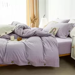 Conjunto de edredão duplo, Conjunto de cama de algodão torção sólida, Quilt Cover King Size, 100% Algodão, 220x240, 3Pcs