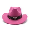 Mulheres e Homens Lã Ocidental Chapéu de Cowboy, Cavalheiro Senhora Jazz Cloche Sombrero Bonés, Tamanho Grande, Inverno, Outono, Novo, 2