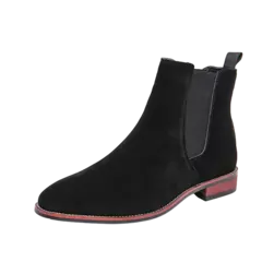 Botas de camurça de vaca masculina, couro genuíno, sapato alto, bota casual no tornozelo, curta, estilo britânico, moda, inverno - Wolf Magazine