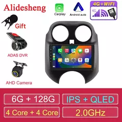 Para nissan março micra 2010 2011 2012 2013 android 12 rádio do carro áudio vídeo multimídia player navegação gps 8 + 256g carplay auto na internet
