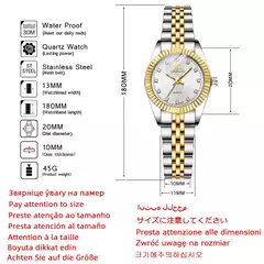 Imagem do CHENXI-Relógio Quartz Clássico para Mulher, Relógio de Pulso Feminino, Relógio Elegante Dourado e Prata, Presente de Luxo para Senhoras, Impermeável