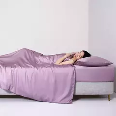 Liv-Conjunto de cama verde puro, 100% seda, cor sólida, lençol plano, fronhas, rainha, colcha de rei, conjuntos de cama para dormir, presente - Wolf Magazine