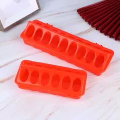 1 pc fileira dupla 12/18 buracos alimentador de solo para aves de corral plástico clamshell alimentação frango groove fazenda reprodução suprimentos na internet