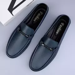 Imagem do Sapatos de couro genuíno para homens, mocassins de negócios casuais, apartamentos artesanais para dirigir, moda que combina com tudo, nova chegada
