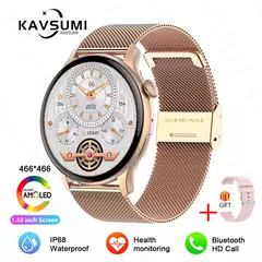 Smartwatch NFC para Mulheres, Smartwatch com Tela HD, Frequência Cardíaca, Rastreamento GPS, Chamadas por Voz, Huawei, Xiaomi, Novo, Senhoras, 466x466, 2022 - loja online