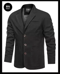 Primavera e Outono Novos Homens Retro Cor Sólida Terno de Negócios Largo Solto Três-breasted Terno Multi-bolso Ocasional Regular Jacket Coat - loja online