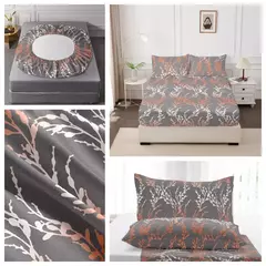 Capa de cama para quarto, 3 peças, conjunto de lençóis estampados (um lençol e duas fronhas) Una Sábana Y Dos Fundas De Almohada