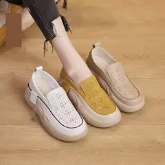 Mulheres sapatos de plataforma casual deslizamento em sapatos moda mocassins senhoras tênis chaussure sola macia femme mocassins mulher d254 na internet