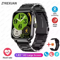 Smartwatch Sport Full Touch com Caixa para Homens e Mulheres, Relógios de Fitness, Chamada Bluetooth, Açúcar no Sangue, Presente, Tela 1.83 ", Novo, 2024 na internet