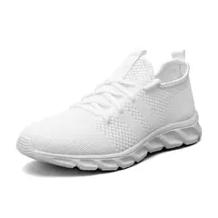 Sapatos esportivos casuais masculinos respirável verão luz sola macia conforto tênis de corrida ao ar livre moda estudante malha plus size tênis - Wolf Magazine