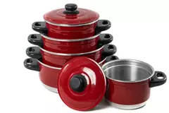 Jogo De Panela 5 Pçs + Fervedor 12 + Panela De Pressão 4,5 L Vermelha maçãSTORE - loja online