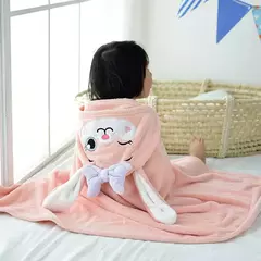 Toalha de banho com capuz coral para crianças, manto dos desenhos animados, roupão infantil, poncho para meninos e meninas - Wolf Magazine