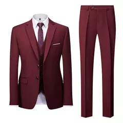 Conjunto de terno casual masculino de negócios, jaqueta masculina, blazers, calças, calças, colete, colete, moda, 2023 na internet